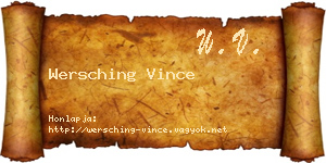 Wersching Vince névjegykártya